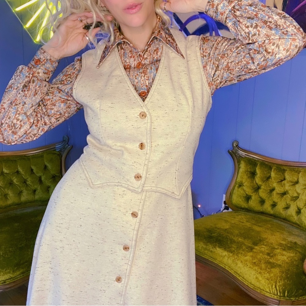 Vintage RARE 1970s Ms. Sugar 3 Piece Dress Set - Picture 5 of 11